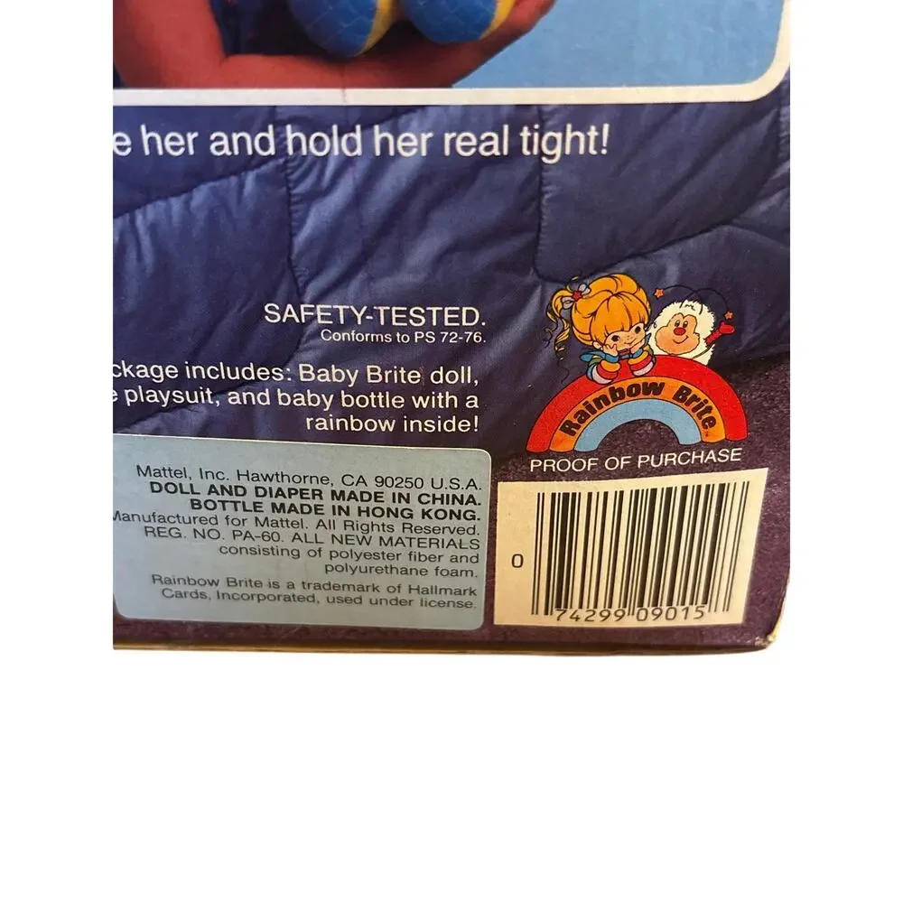 1983 Mattel Rainbow Brite Baby Brite Doll Cloth Diaper Bottle New Sealed Vintage